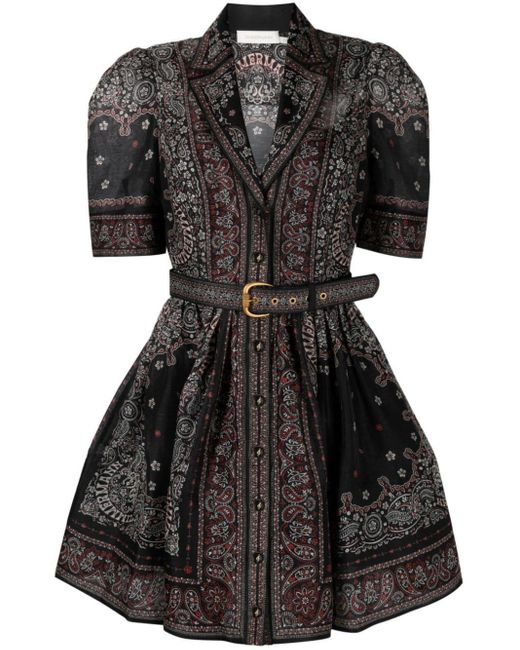Zimmermann Matchmaker Mini-jurk Met Print in het Black