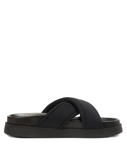 Marc O' Polo Black Crossed-Strap Slides