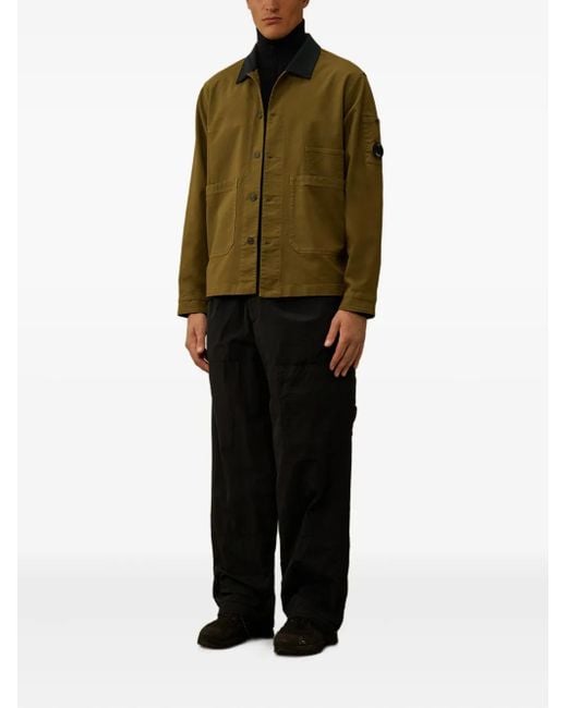 C P Company Green Buttoned-Pocket Jacket for men
