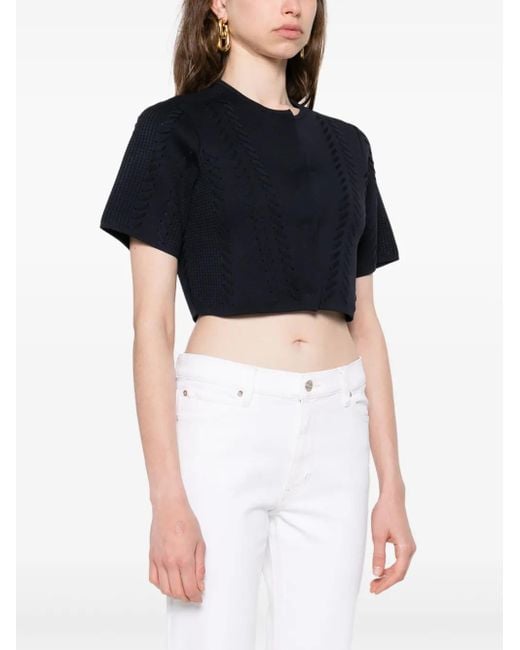 Maje Blue Cropped Cardigan