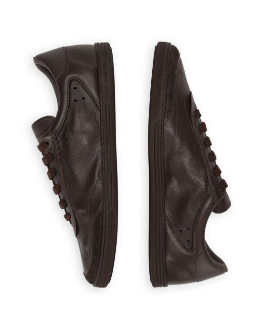 Dolce & Gabbana Brown Saint Tropez Leather Sneakers for men