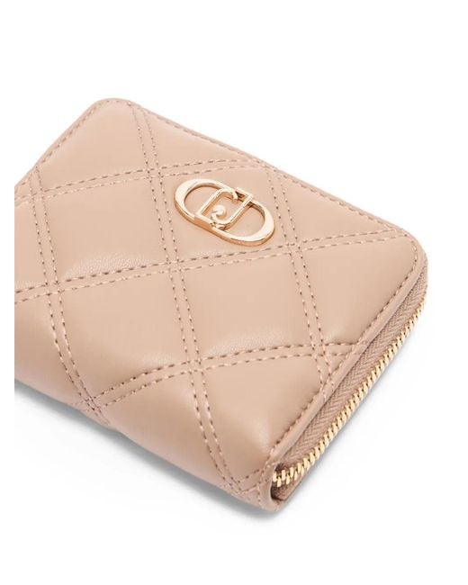Liu Jo Natural Monogram-Plaque Quilted Wallet
