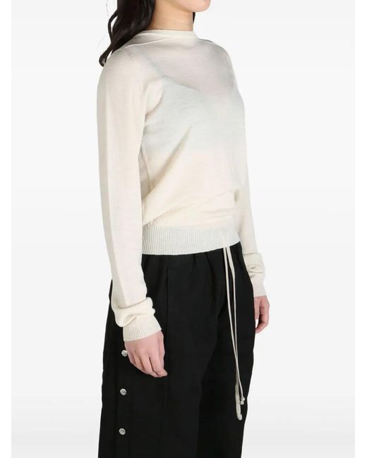 Rick Owens White Biker Level Sweater