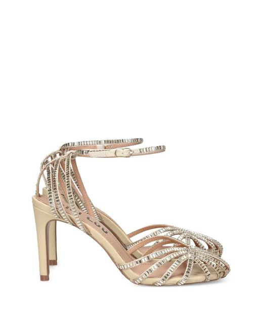 Bibi Lou Natural Crystal-Embellished Heeled Sandals