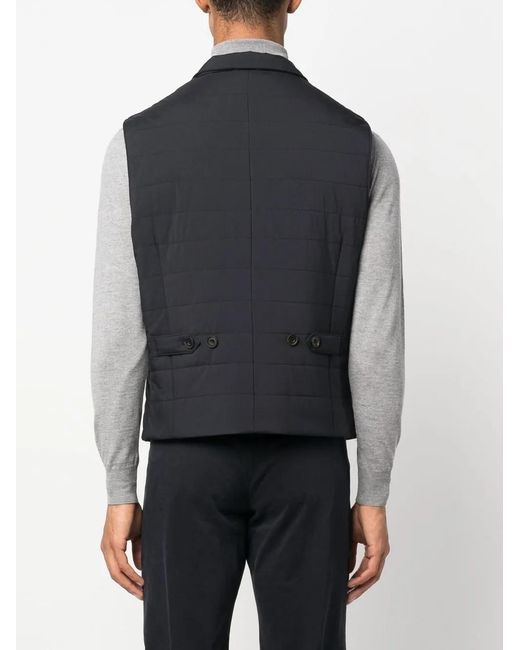 Corneliani Black Quilted Cotton Gilet for men