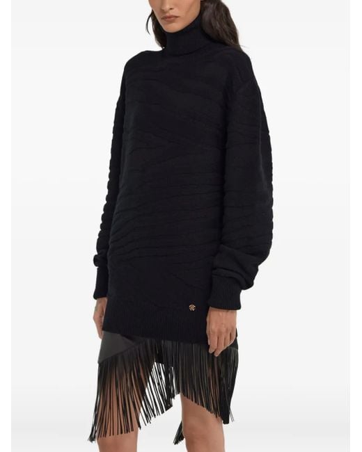 Roberto Cavalli Blue Wool Jumper