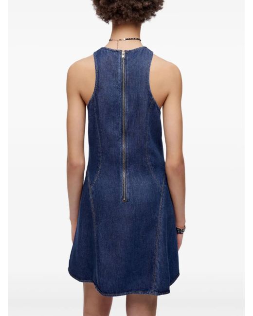 Re/done Blue Lyocell-Kleid Mit Reißverschluss