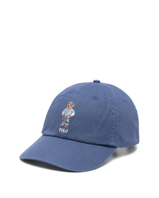 Polo Ralph Lauren Blue Polo Bear-Embroidered Hat