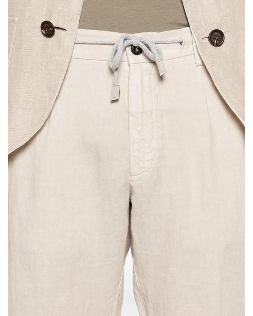 Eleventy White Drawstring-Fastening Trousers for men