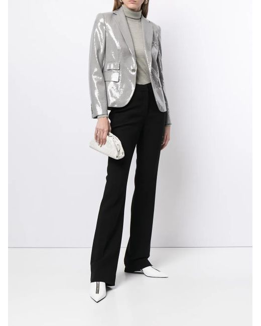 Ralph Lauren Gray Single Breasted Sequin Blazer