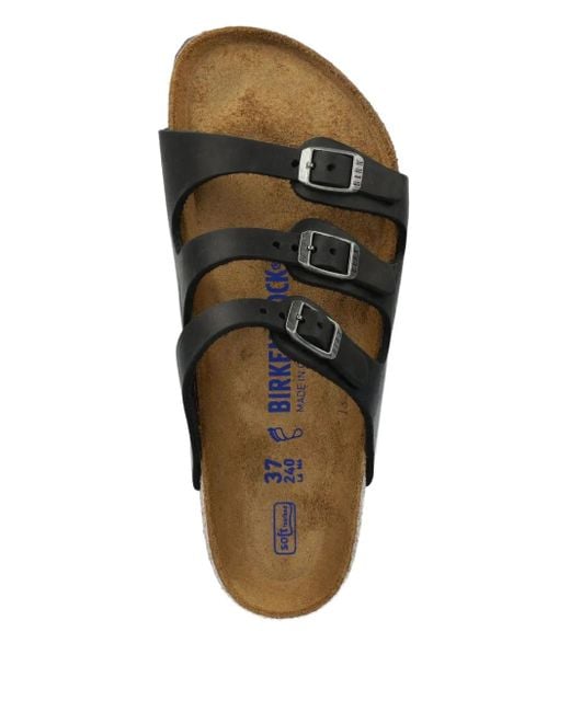 Birkenstock Black Florida Three-Strap Slides