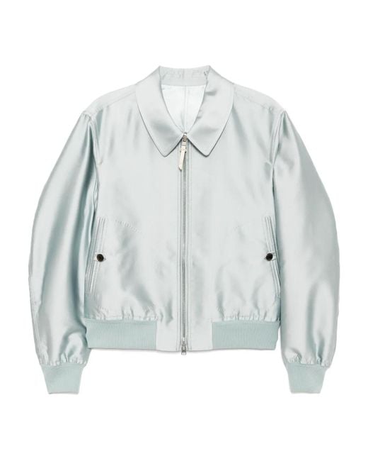 Tom Ford Blue Zip-Up Bomber Jacket for men
