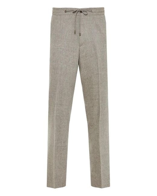 Corneliani Gray Drawstring-Waist Trousers for men