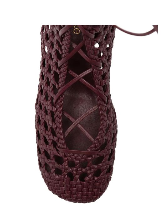 Forte_forte Purple Woven Lace-Up Ankle Boots
