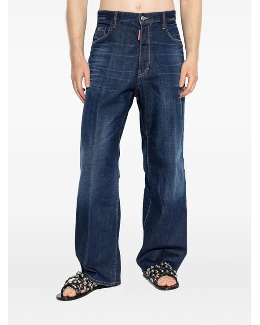 DSquared² Blue Wide-Leg Jeans for men