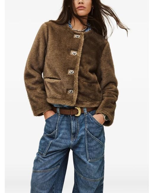 Ba&sh Brown Basil Buttoned Jacket