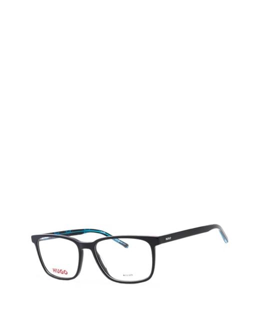HUGO Black Rectangle-Frame Glasses for men