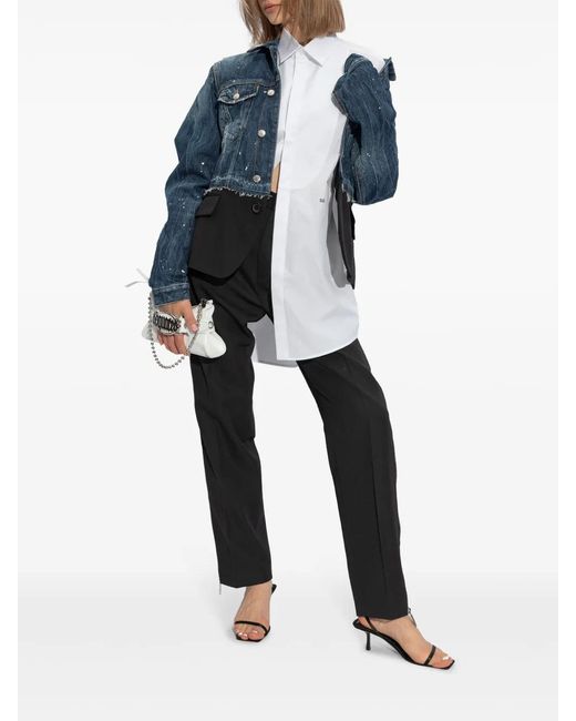 DSquared² Blue Logo-Patch Cotton Jacket