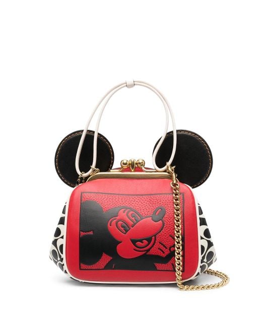 X Disney Mickey Mouse x Keith Haring sac à bandoulière à empiècements contrastants COACH en coloris Red
