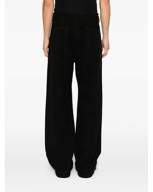 Rick Owens Black Cotton Trousers for men