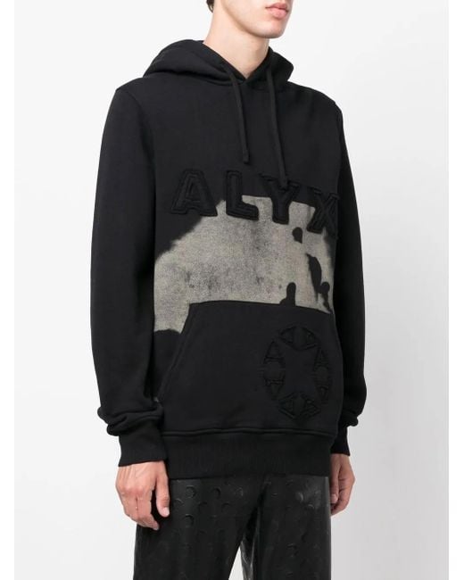 1017 ALYX 9SM Gray Logo-Embroidered Cow-Print Hoodie