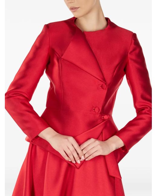 ARAFTU Red Buttoned A-Line All