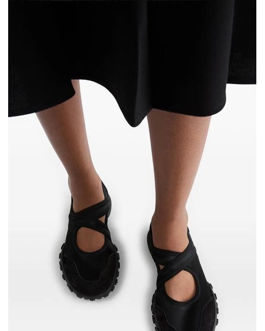 Jil Sander Black Moon Cross-Over Sneakerinas