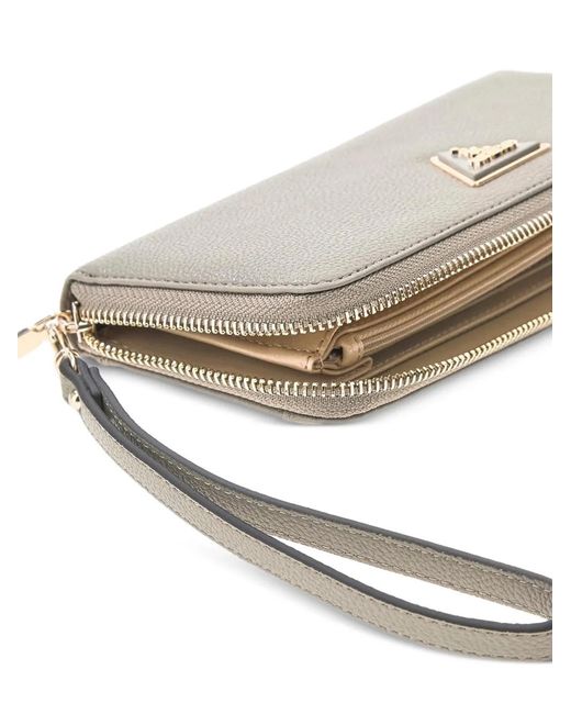 Guess Gray Laurel Triangle-Logo Maxi Wallet