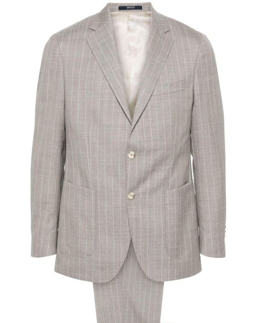 Boggi Gray Single-breasted Wool Suit for men