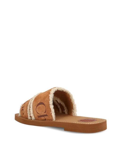 Sandalias Woody con logo Chloé de color Brown