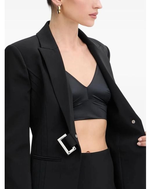 Patrizia Pepe Black Belted Buckle Blazer