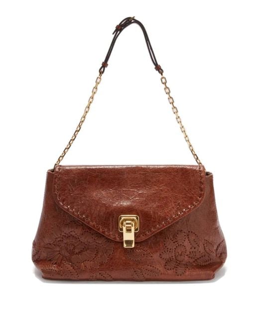 Ermanno Scervino Brown New Joy Embroidered Shoulder Bag