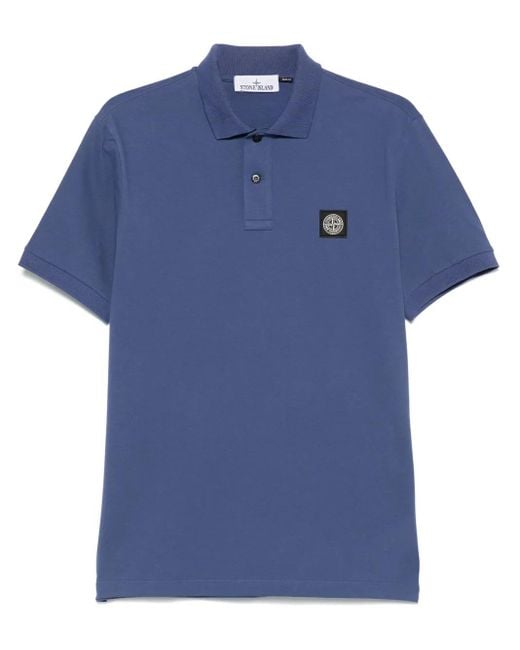 メンズ Stone Island ピケ ポロシャツ Blue