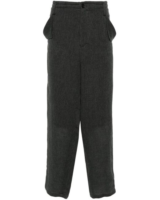 Yohji Yamamoto Black Twill Cotton Trousers for men