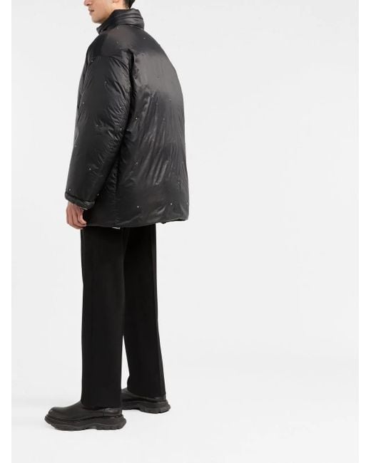 Valentino Garavani Black Reversible Rockstud Puffer Jacket for men