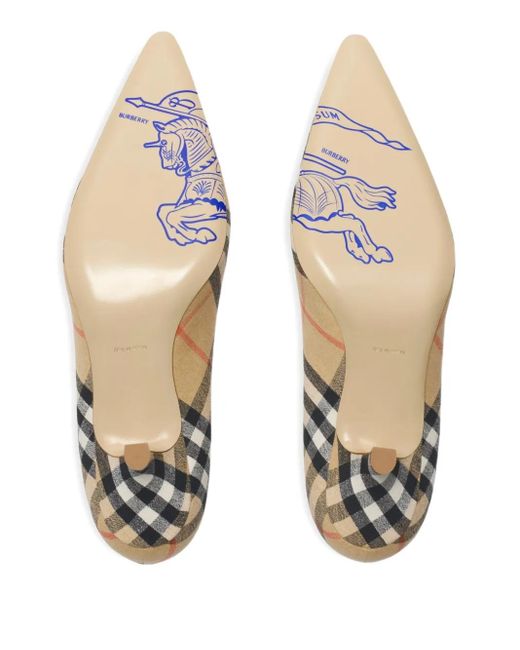 Burberry Natural 55Mm Check Dame Pumps