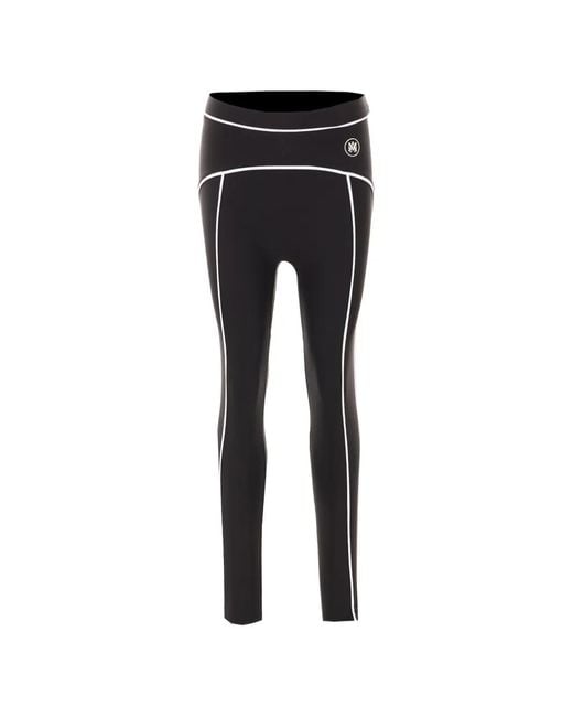 Amiri Black Legging Ma À Logo Imprimé