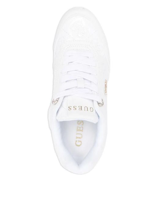 Guess White Platform Logo Sneakers