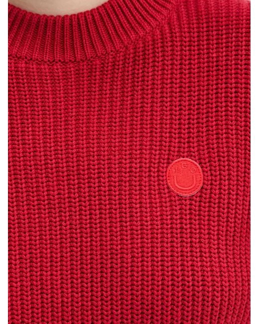 HUGO ロゴパッチ プルオーバー Red