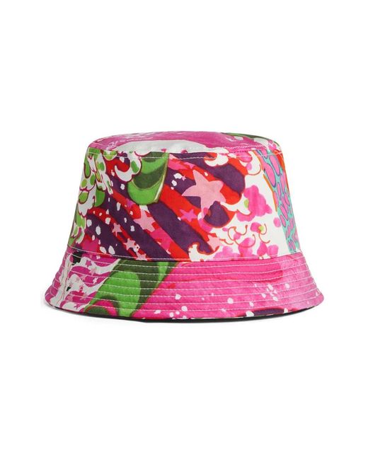 DSquared² Pink Graphic-Print Embroidered Bucket Hat for men