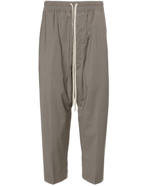 Rick Owens Gray Drawstring-waist Cropped Trousers for men