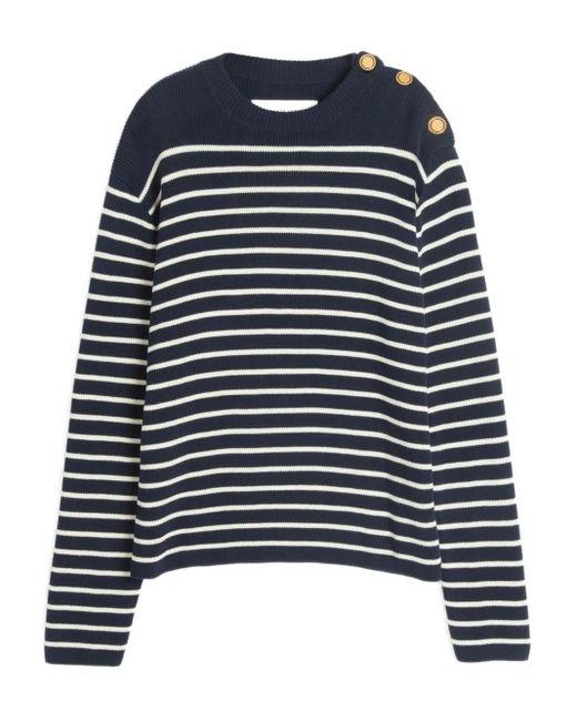 Valentino Garavani Blue Striped Sweater for men