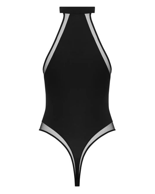 Maison Close Black Pure Tentation Halterneck Thong Bodysuit