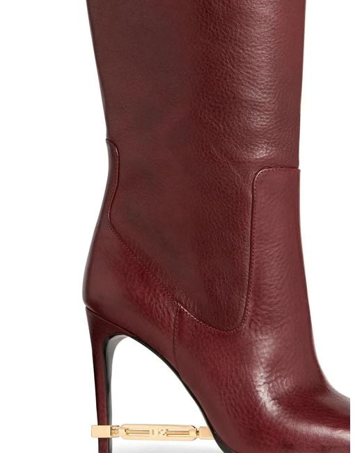DSquared² Red Metal-Bar Heeled Boots