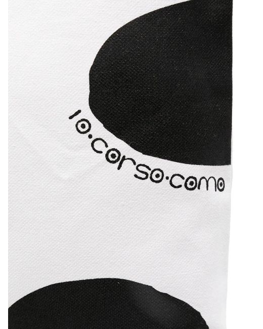 10 Corso Como White Floral Polka-Dot Print Tote Bag