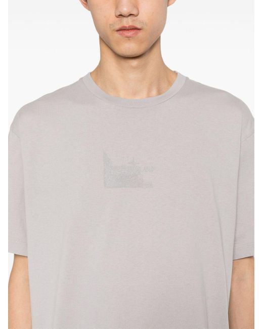 Stone Island T-shirt Met Logoprint in het Gray voor heren