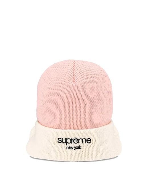 Supreme Pink Radar Beanie Hat for men