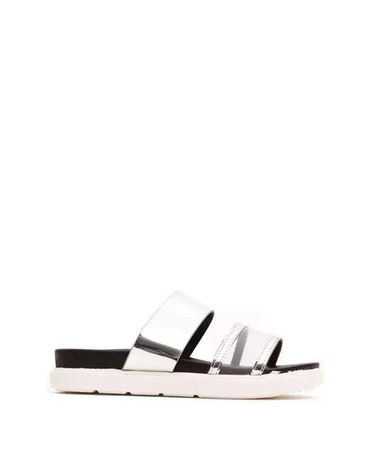 Péché Originel White Metallic-Effect Mesh-Panel Sandals