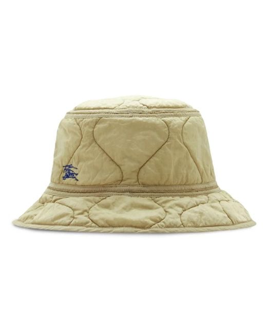 Burberry Men Nylon Quilted Bucket Hat in Natural for Men Lyst UK