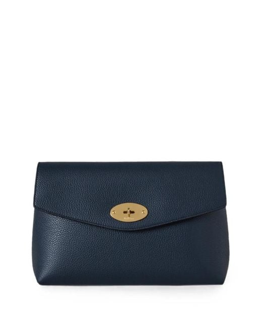 Mulberry Blue Darley Grained Leather Small Clutch